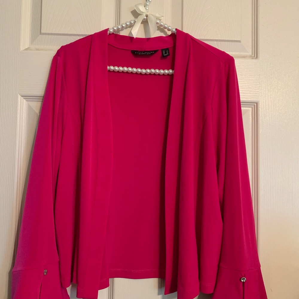 Magenta Draped Cardigan